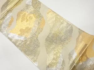 リサイクル 道長取に草花模様織出し袋帯